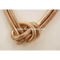 Fashion Alloy Rose Gold Statement Snack Chain Necklace